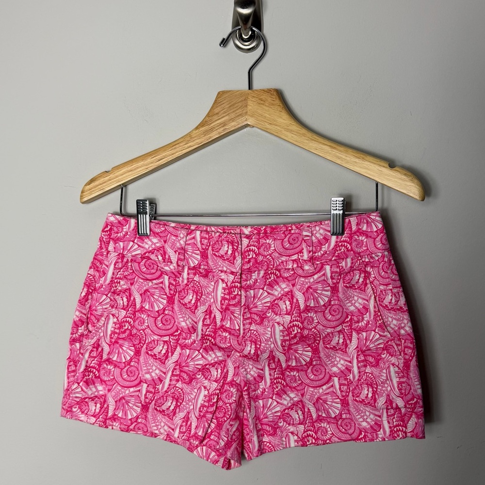 Vineyard Vines Cotton Seashell Print Pink Chino Shorts Women’s Size 0 *508